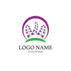 Fresh Lavender flower logo vector