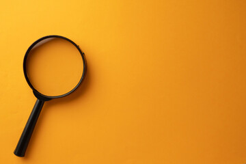 Focus,Searching,research,learing,minimal creative concept.,magnifying glass on bottom left corner...