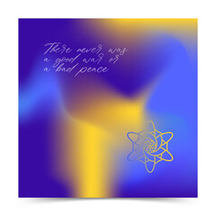 Peace Instagram Quotes. Yellow and Blue Background