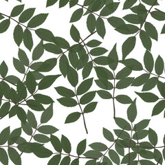 Natural Leaves Seamless Pattern Background. Illustration