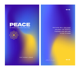 Peace Instagram Quotes. Yellow and Blue Background
