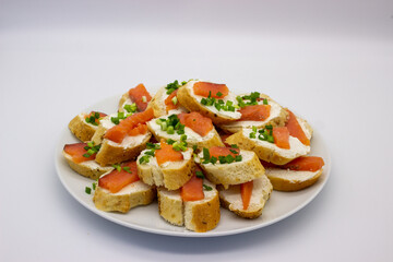 Sandwich with cream cheese and salmon