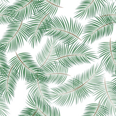 Palm Leaves Seamless Pattern Background. Illustration