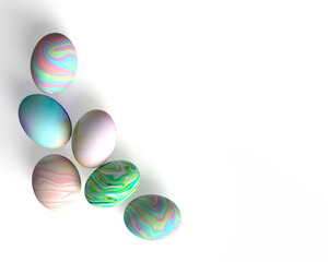 3d  render easter eggs background