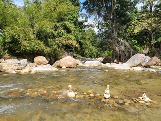 Landscape in Lata Kertas river stream in Dabong, Kelantan, Malaysia.