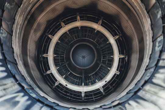 Close Up, F16 Air Force Plane Jet Engine Aerospace Manufacturing.