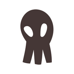 Pirate Skull doodle illustration nautical sea ocean marine Hand drawn nursery baby scandinavian style, kids clipart naive art