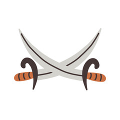 Pirate swords Doodle illustration Hand drawn nursery baby scandinavian style, kids clipart naive art