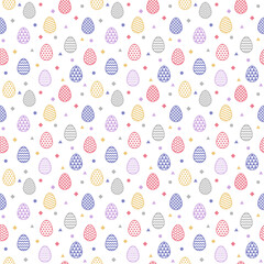 Colourful Easter background eggs. Seamless pattern. Vector