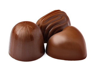 Chocolate sweets on a white background