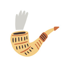 Smoking pipe Doodle illustration Hand drawn nursery baby scandinavian style, kids clipart naive art