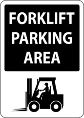 Forklift Parking Area Sign On White Background