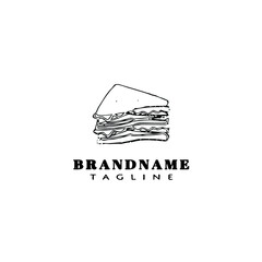 sandwich cartoon logo icon design template black isolated illustration