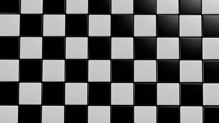 Geometric background, chess tile .3d render illustration