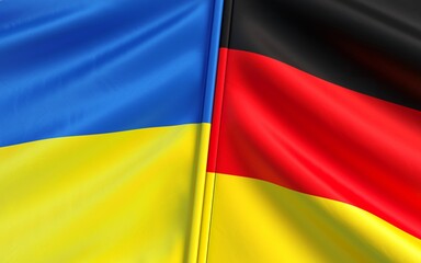 Flags of Ukraine and Germany. German flag. Blue and yellow flag. Black red yellow. Sovereign state....