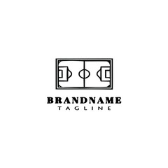 soccer field logo icon design template vector illustration