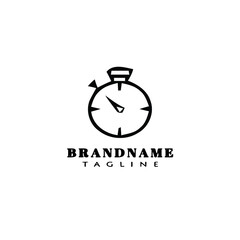 Fototapeta premium timer logo cartoon icon design template black isolated illustration