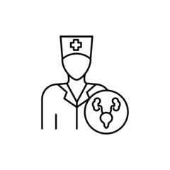 Urologist color line icon. Subject matter expert.