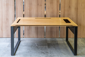Director's office with large wooden table. Interior design