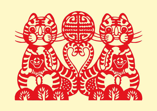 Traditional Paper cut tiger art And craft
