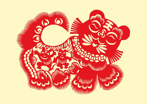 Traditional Paper cut tiger art And craft