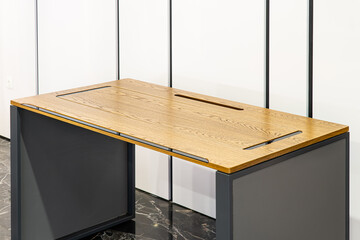 Director's office with large wooden table. Interior design