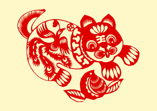 Traditional Paper cut tiger art And craft