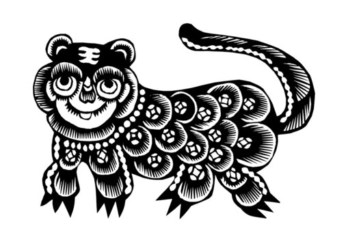 Traditional Paper cut tiger art And craft