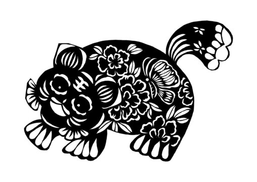 Traditional Paper cut tiger art And craft
