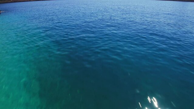 Aerial wide angle view of Kaputas Turquoise Sea - Fly low above sea level, ascend and reveal the environment