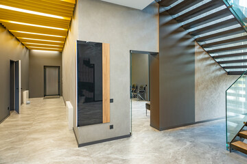 interior of modern entrance hall in modern office building