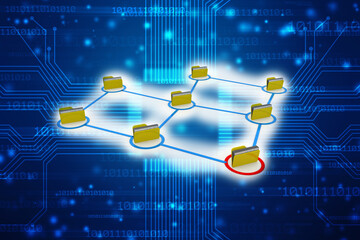 3d illustration of Data sharing concept