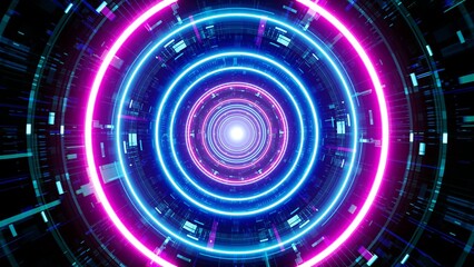 Future Technology Sci Fi Retro Tunnel