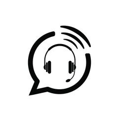 headphone icon on white background