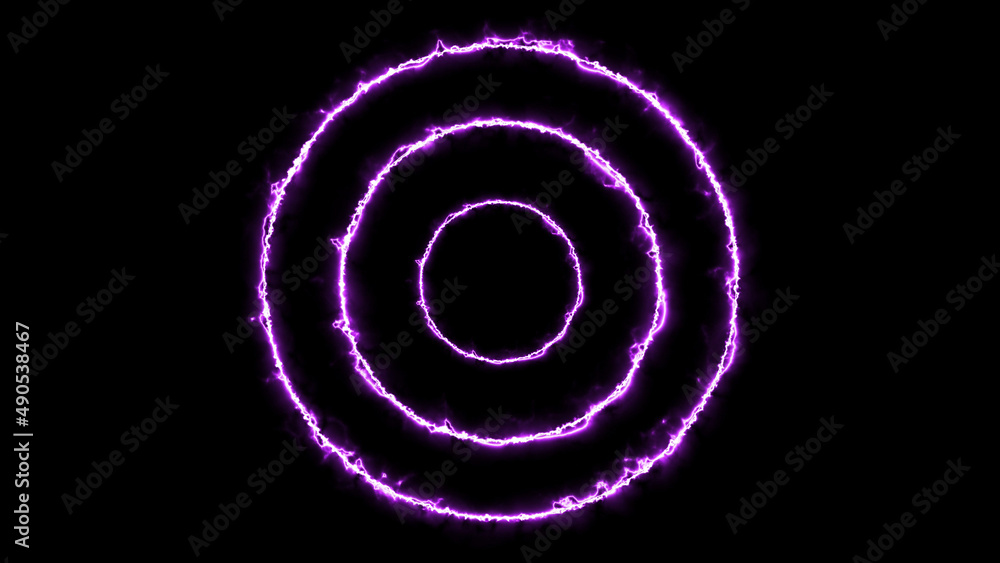 Poster Red Purple Electrical Light Concentric Circles