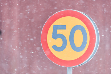 Speed limit 50 kmh traffic sign