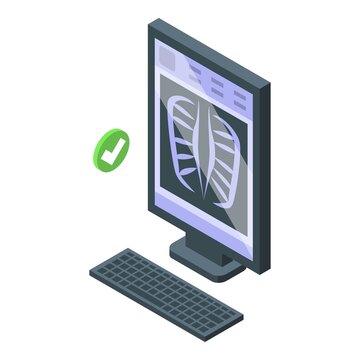 Computer fluorography icon isometric vector. Medical device. Clinic scan