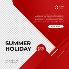 Modern universal social media post template. Web banner, flyer or poster for ads offer sale promotion marketing. Design for travel, business, food menu, fashion, creative digital agency.