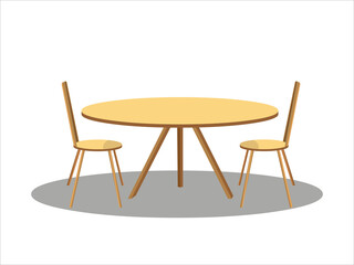 Set of Chairs and Tables Vector 2d Furniture