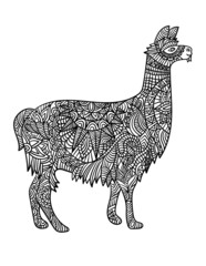 Llama Mandala Coloring Pages for Adults