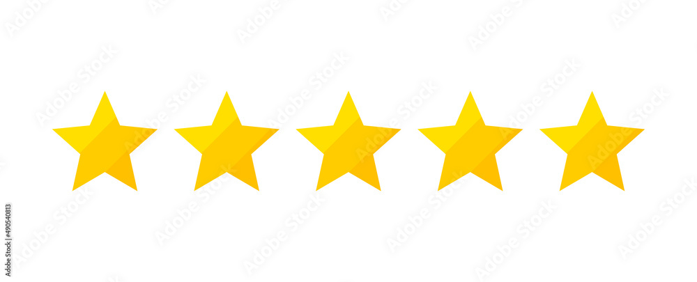 Wall mural five stars review rating icons symbol.