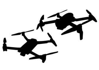 Drones in a set. Vector image.