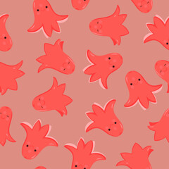 Fototapeta na wymiar Seamless pattern with sausages octopus. Vector graphics.