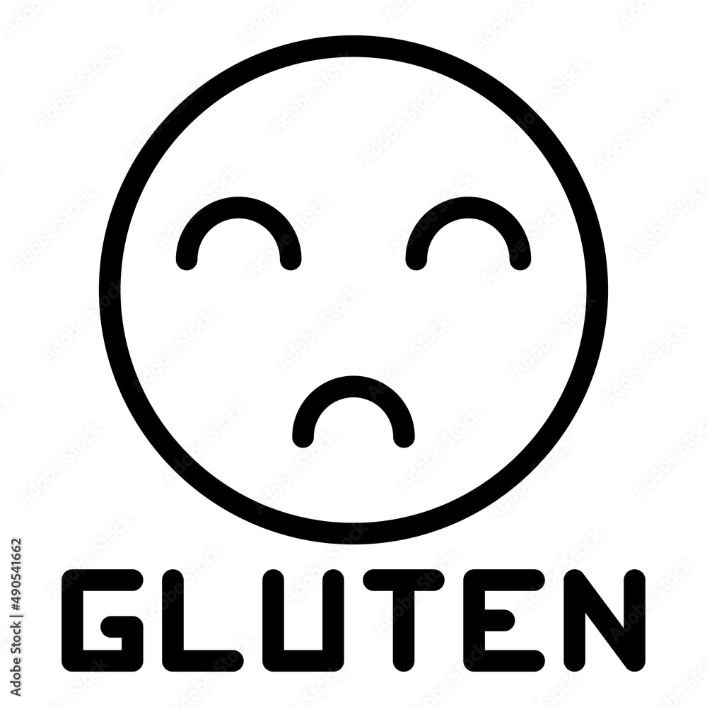 Wall mural Gluten intolerance emoji icon outline vector. Free food. Milk lactose - Wall murals