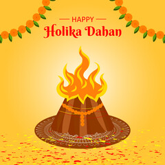 Flat holika dahan illustration.