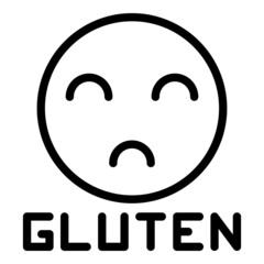 Gluten intolerance emoji icon outline vector. Free food. Milk lactose