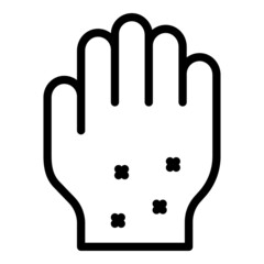 Gluten intolerance hand skin icon outline vector. Food allergy. Organic gmo