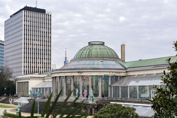 Fototapeta na wymiar Botanical Garden of Brussels in Belgium. Its main building is a cultural complex and music venue known as Le Botanique.