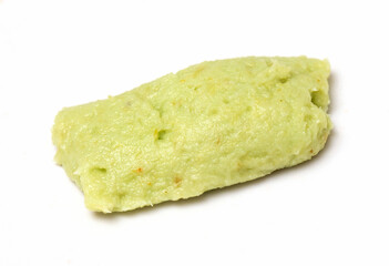 Wasabi paste powder isolated white background.