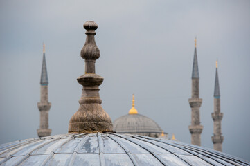 Fototapeta na wymiar The spires of Hagia Sophia in Istanbul